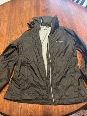Columbia Black Lightweight Packable Rain Jacket